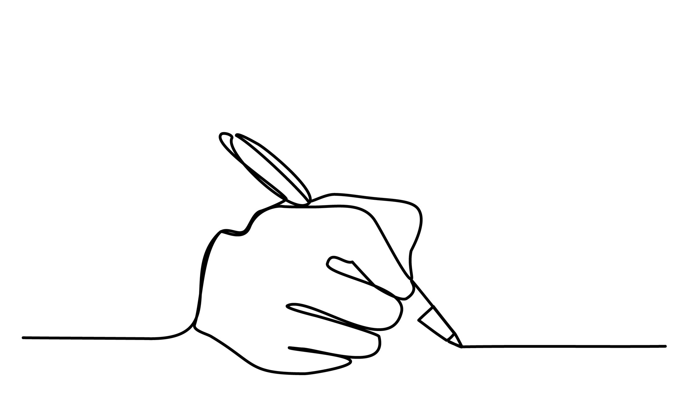 graphic art of a right hand signing something 