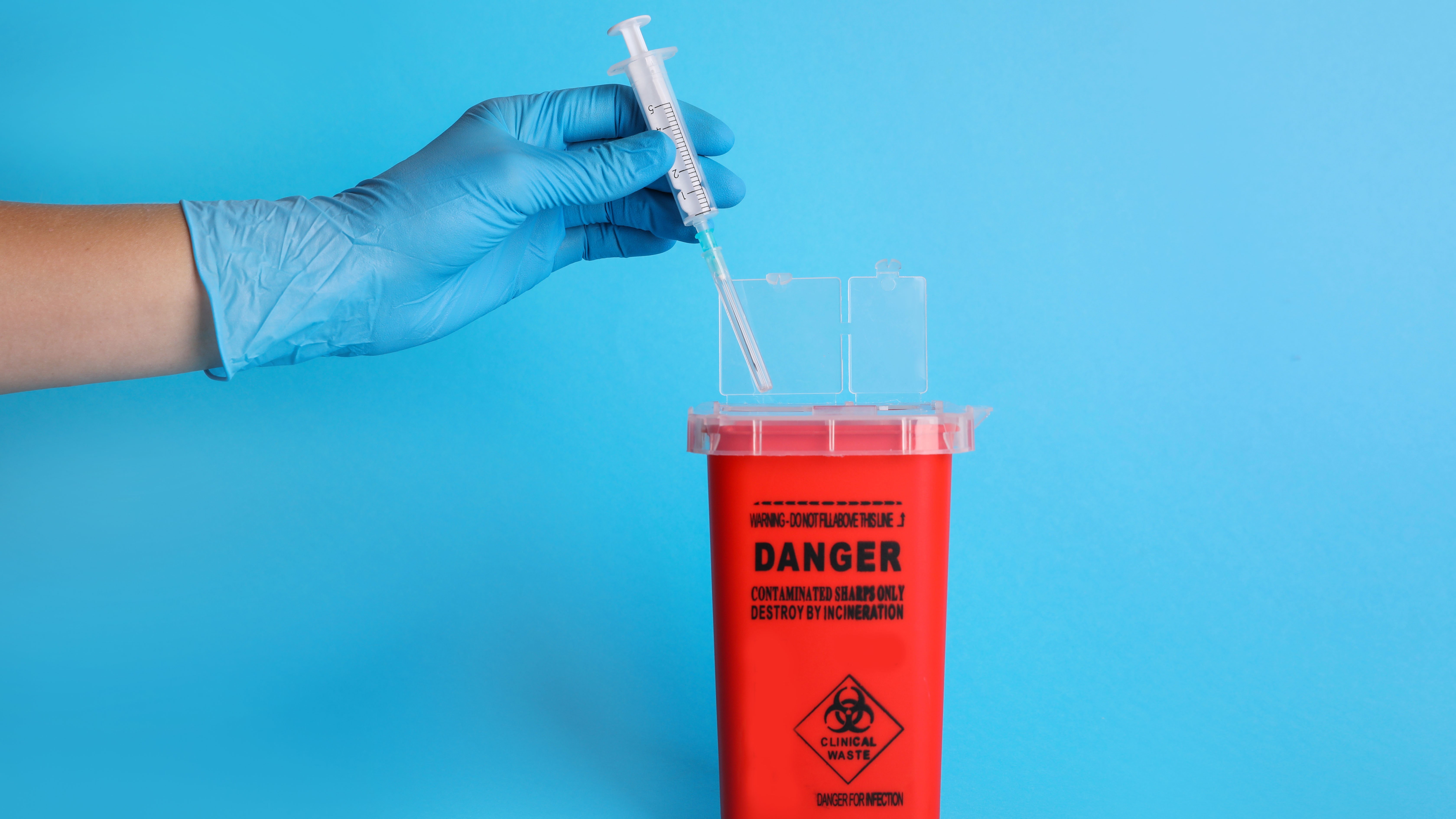 sharps container vaccines needles syringe dispose garbage