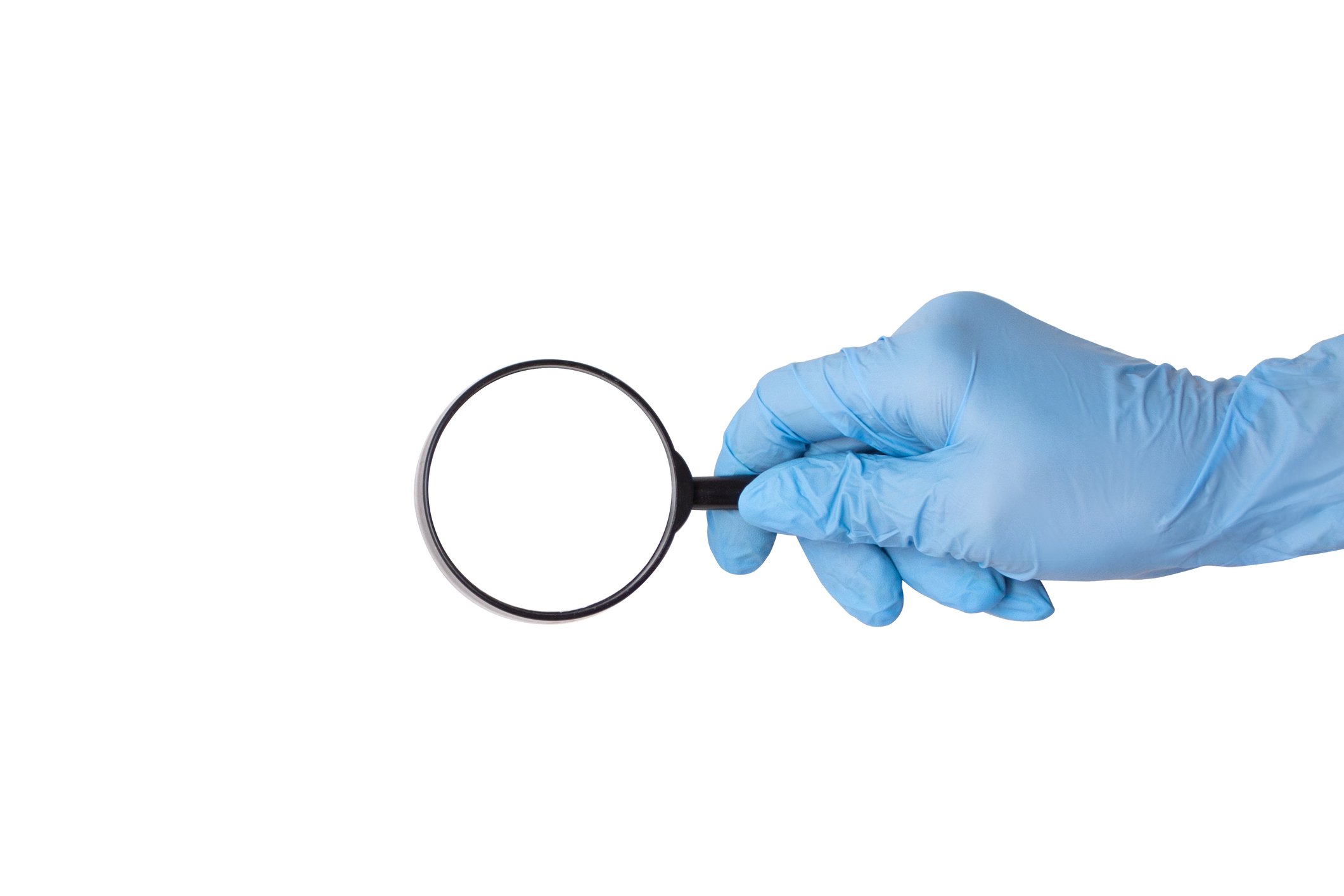doctor hand holding magnifying glass 
