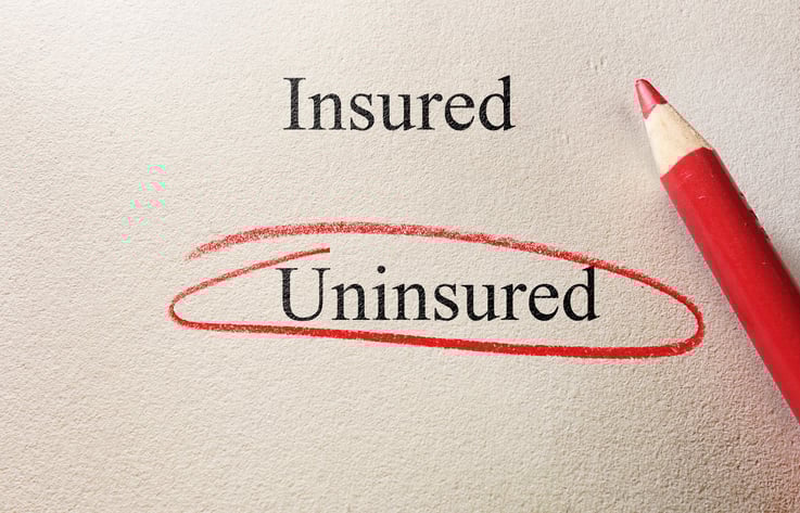 A document where the word uninsured has been circled in red pencil