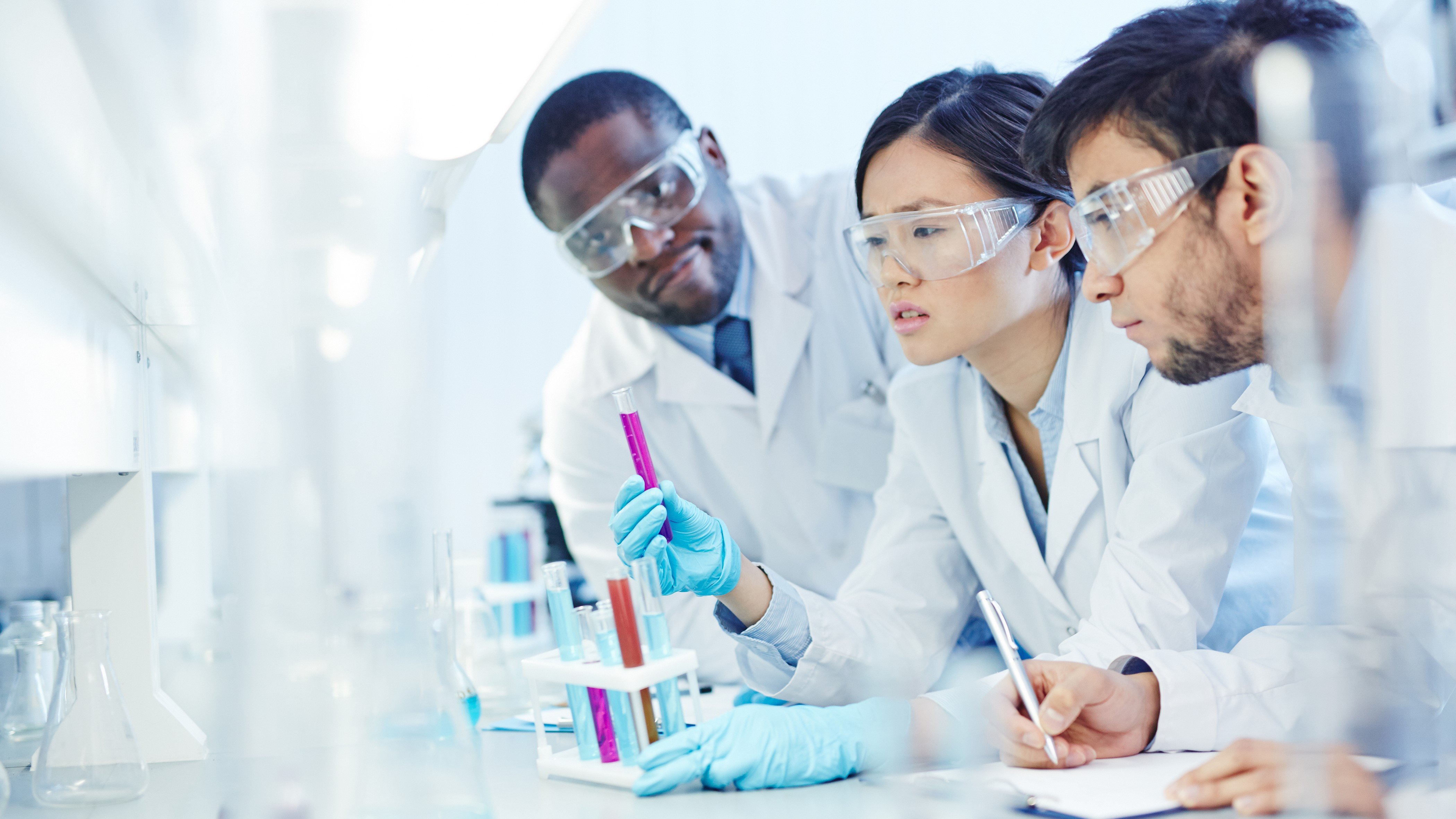 diversity research clinical trials laboratory scientists study lab bench test tube