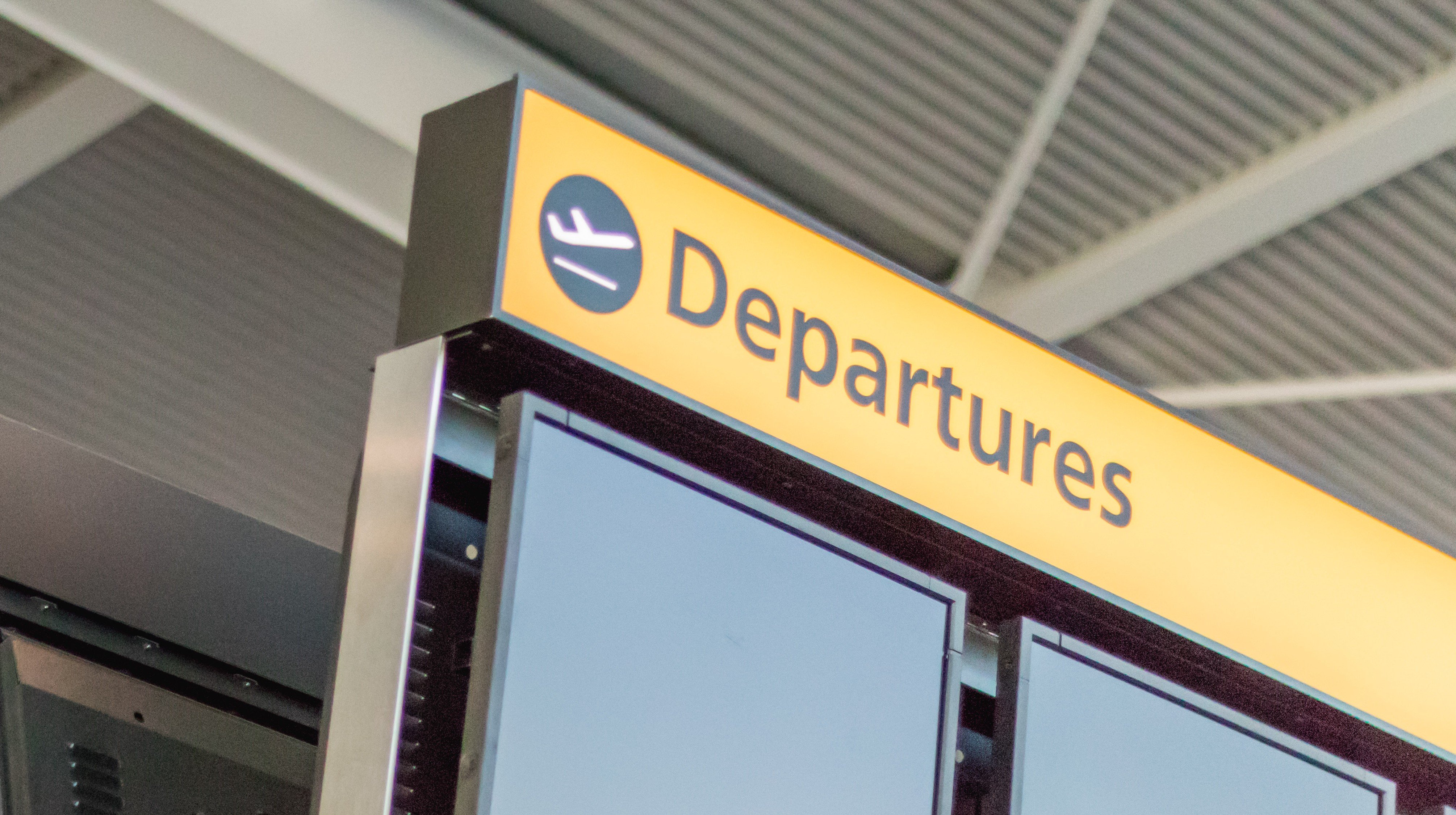 departures sign at airport