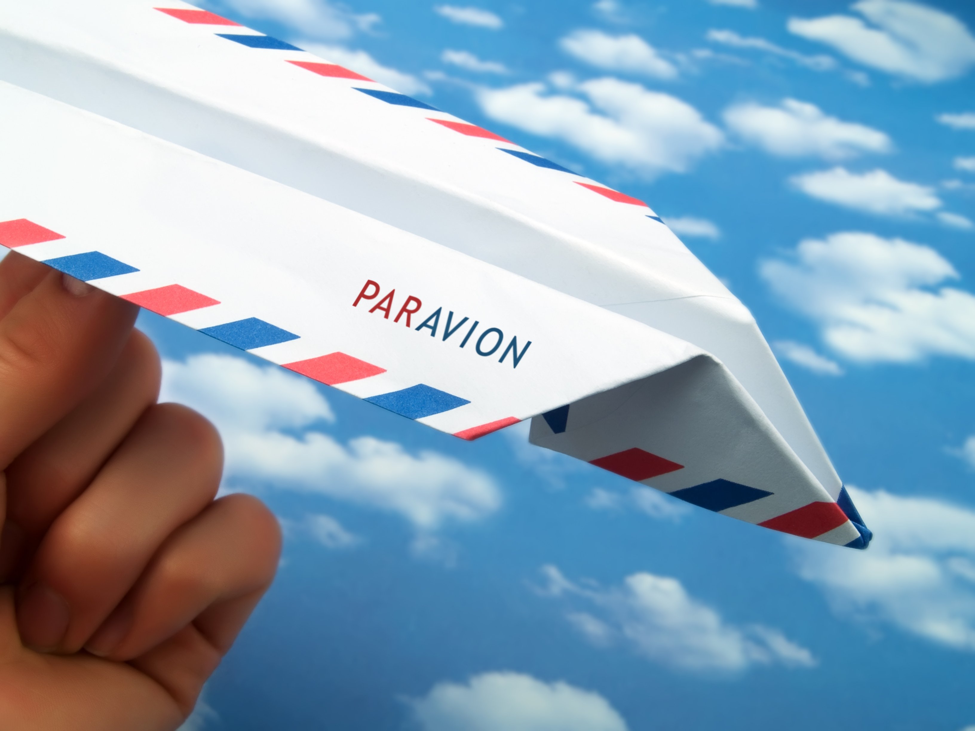 air mail par avion paper airplane la poste
