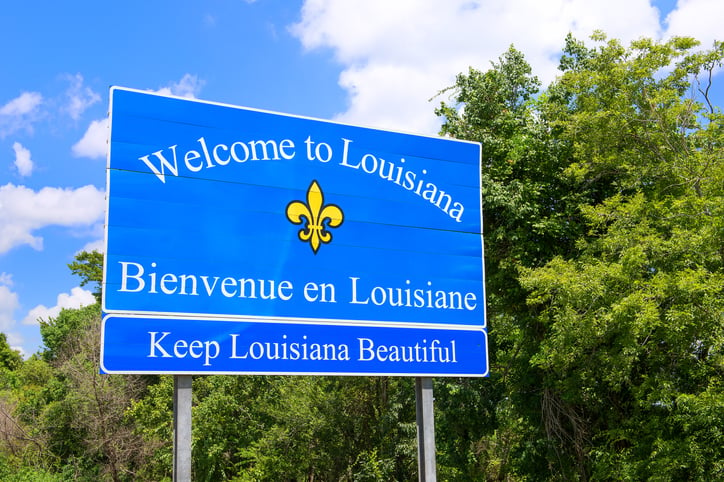 A sign that reads Welcome to Louisiana