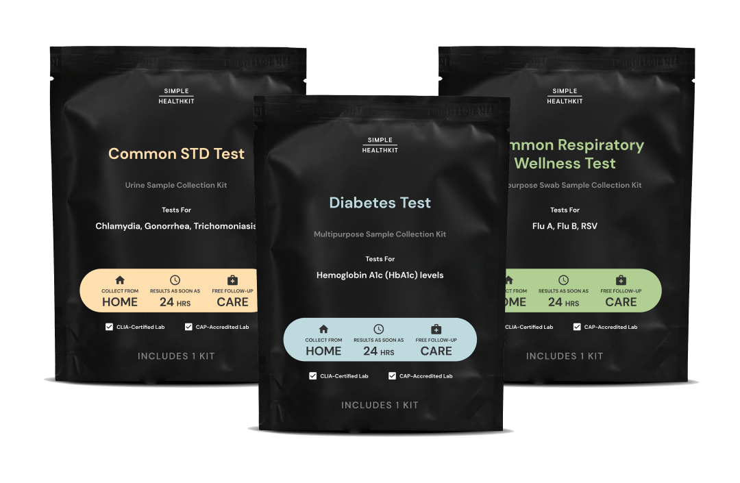 Simple HealthKits at-home tests for diabetes respiratory wellness and sexual wellness 