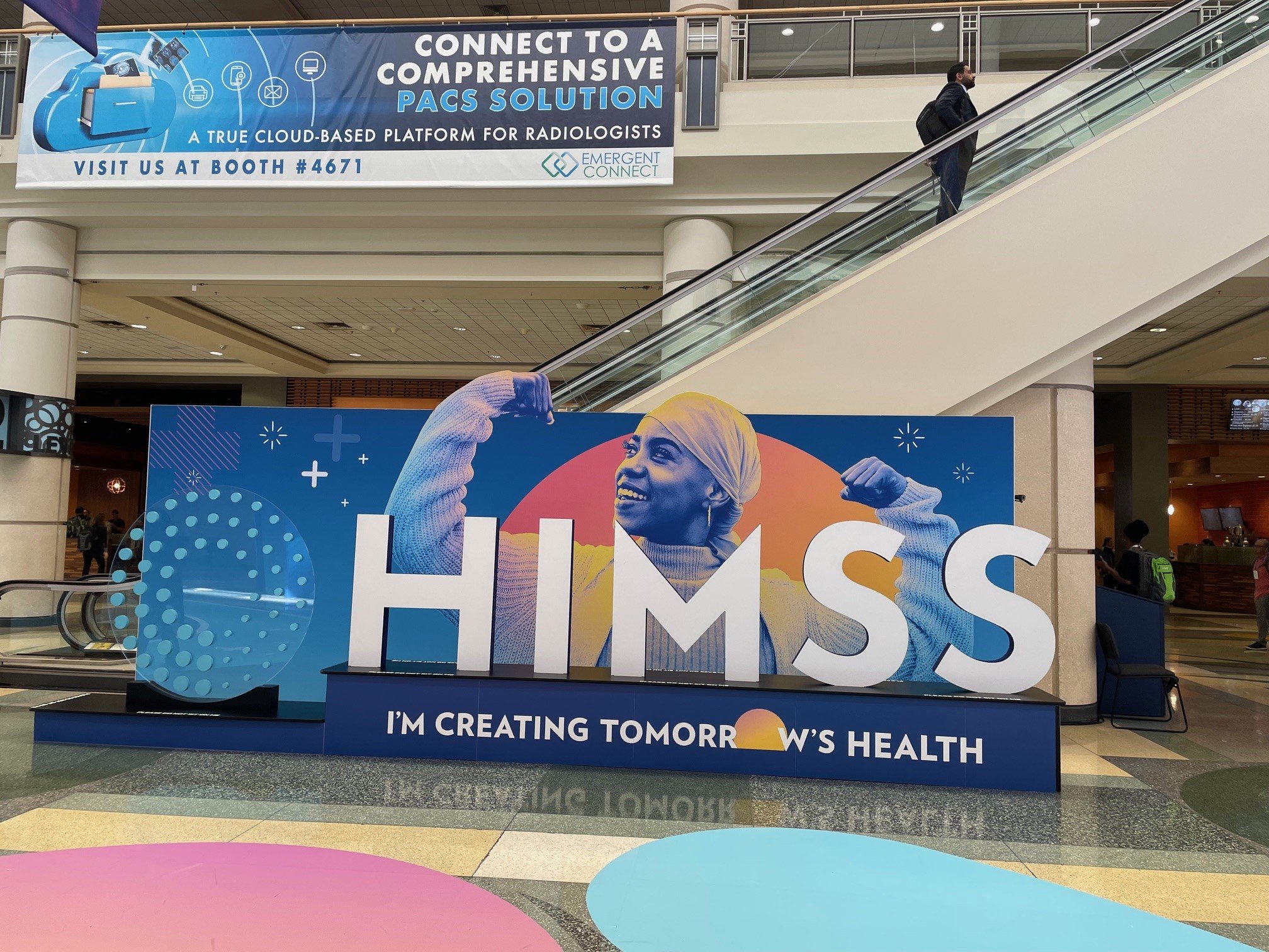 HIMSS24 sign at the conference in Orlando