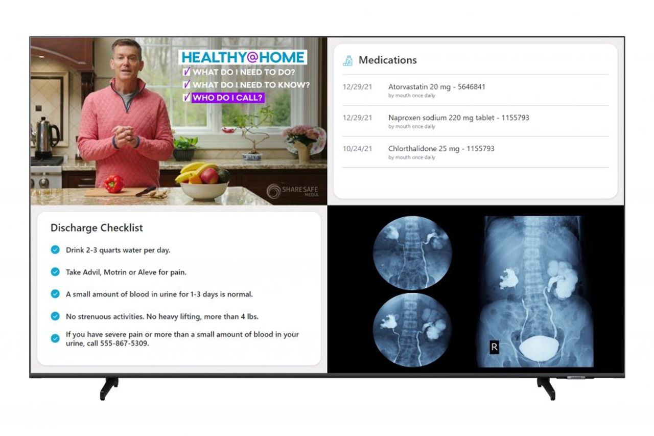 Samsung smart healthcare TV integrated with ShareSafe technology