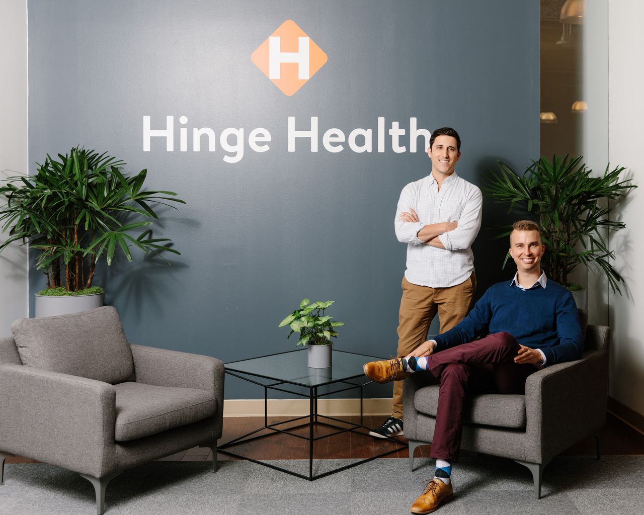 Hinge Health co-founders Daniel Perez and Gabriel Mecklenburg