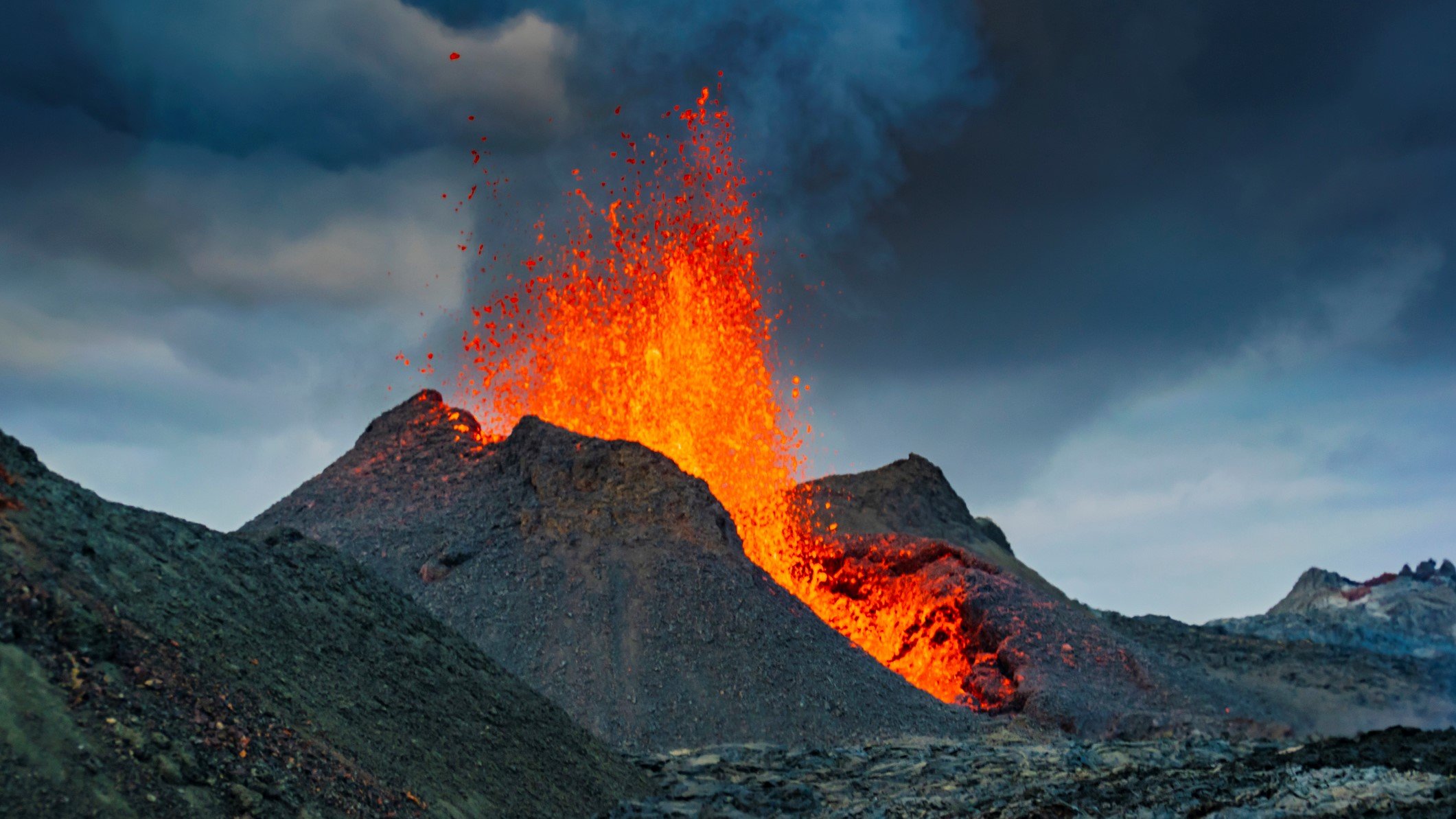 Lava volcano eruption