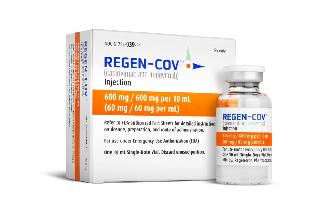Image of Regenerons REGEN-COV antibody cocktail packaging