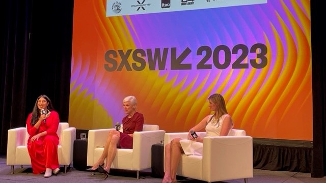 three women on stage at SXSW 2023