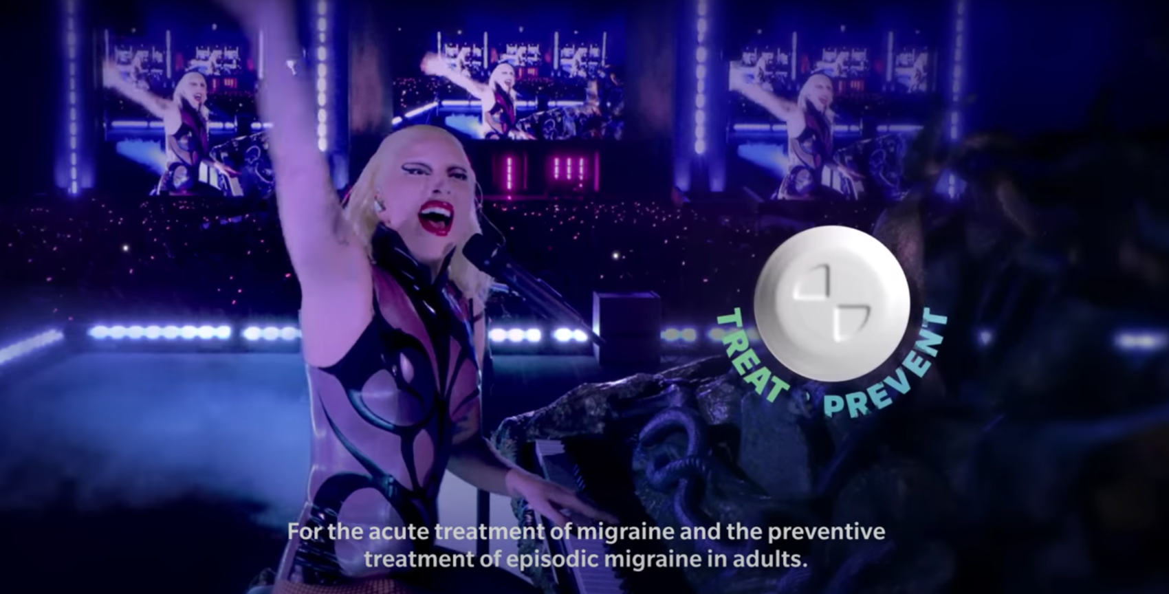 Lady Gaga in Pfizers Nurtec ODT ad