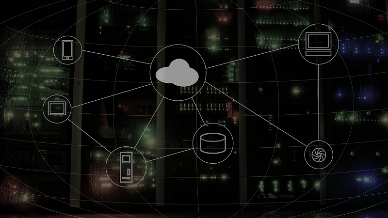 Cloud computing illustration with servers in background Image wynpnt  Pixabay