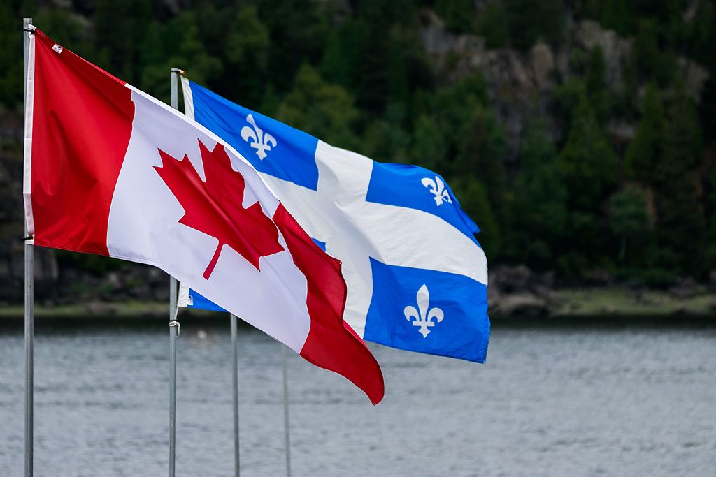 Canada and Quebec flags