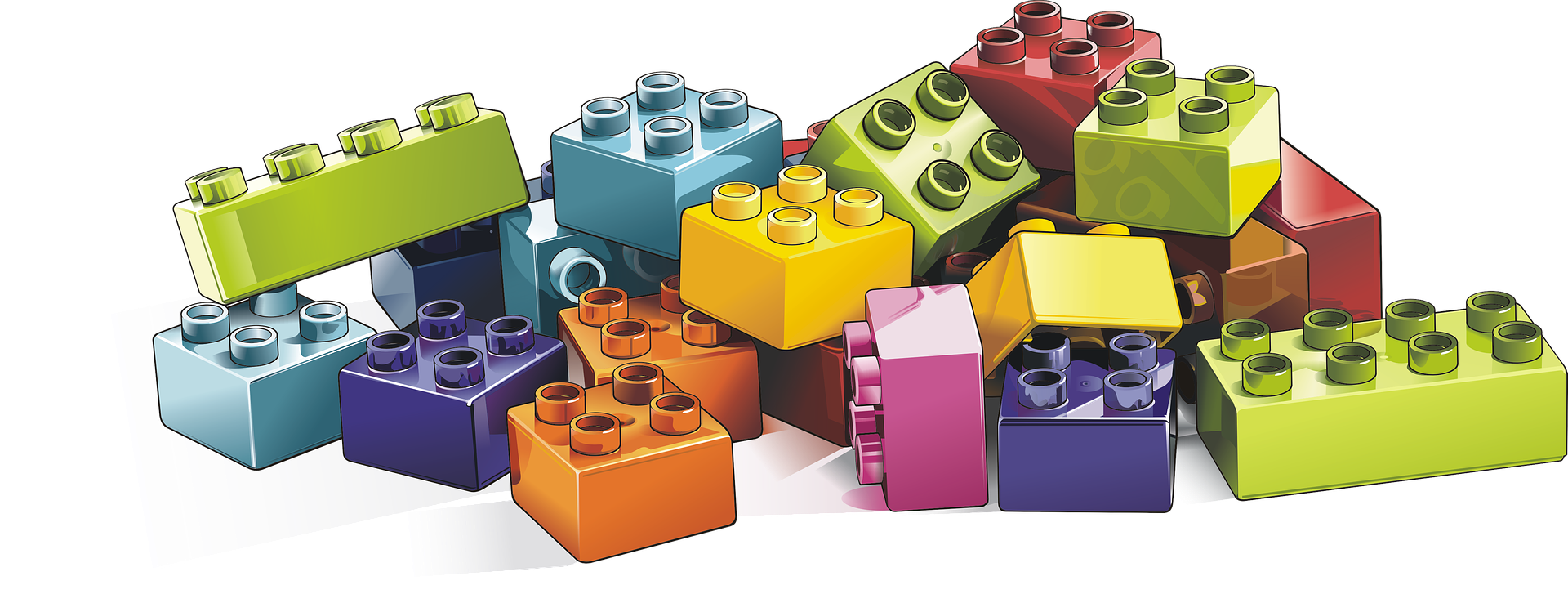 Illustration of multicolored LEGO bricks