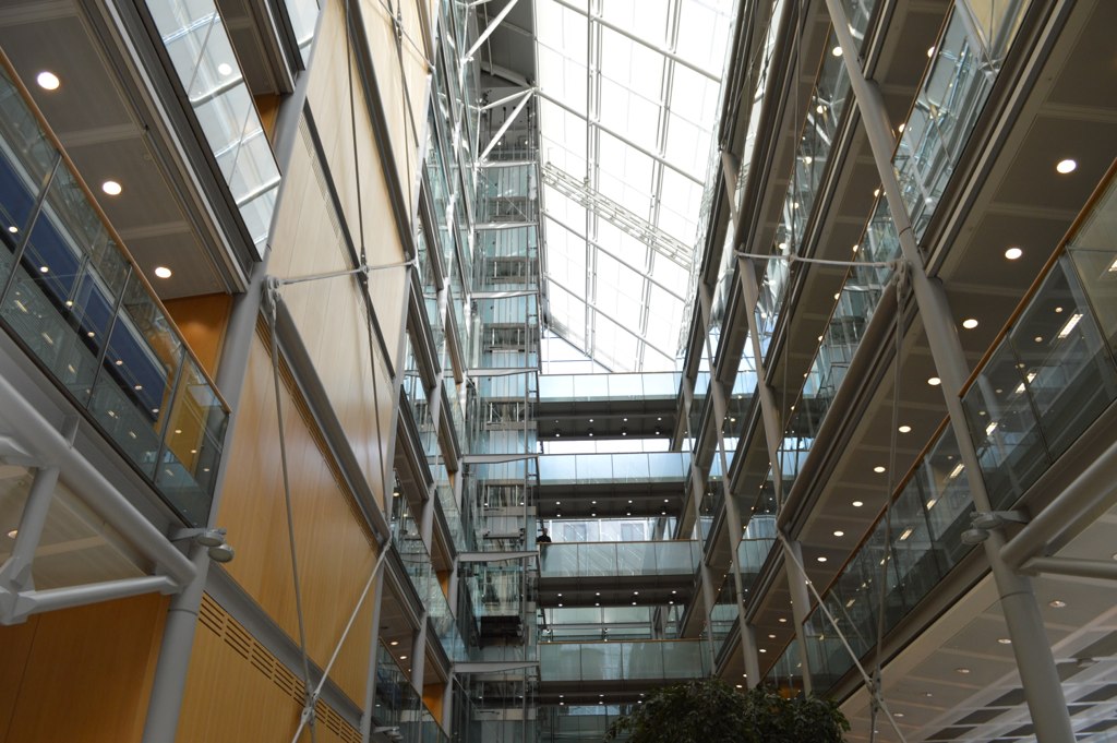 The atrium of the Wellcome Trusts headquarters 