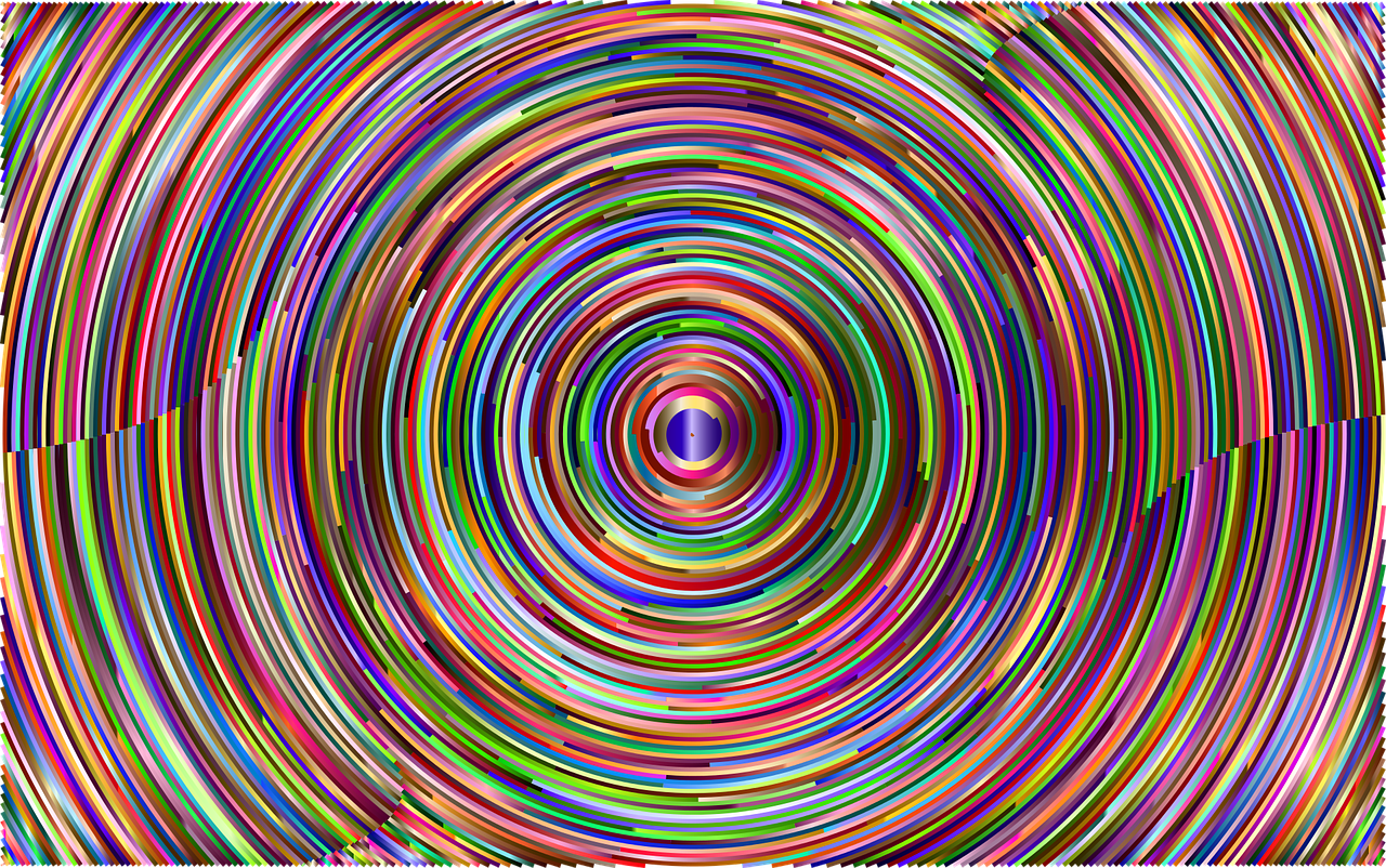 circular psychedelic patterns of many colors