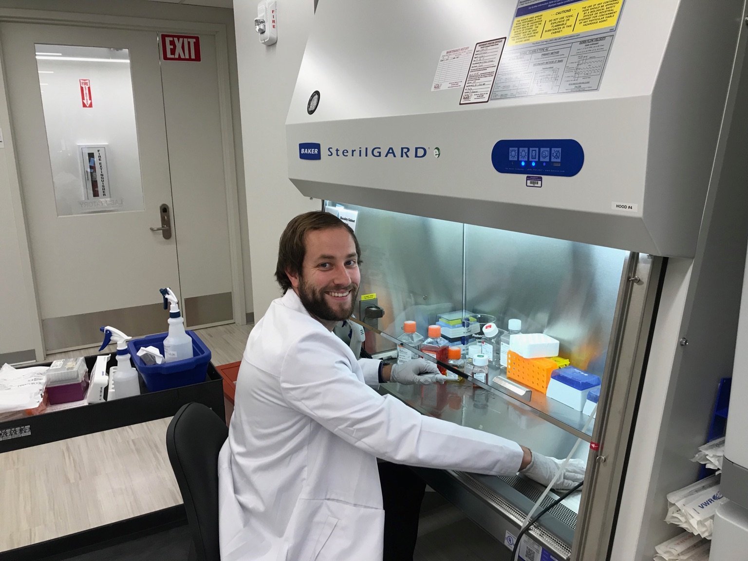 Chad Moles chief science officer and co-founder of Humane Genomics working in his lab