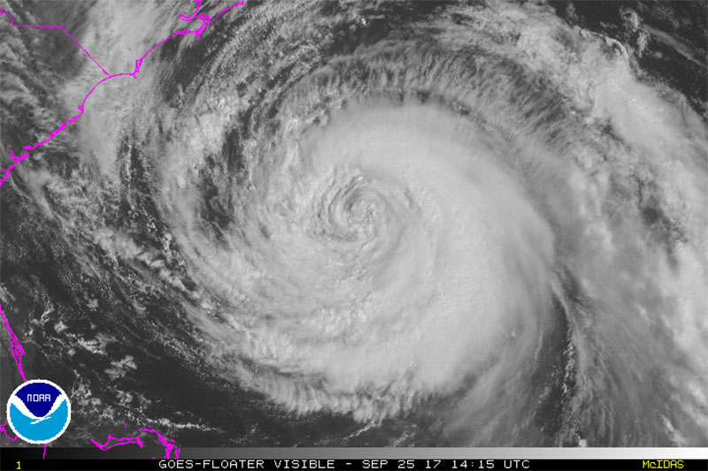 Satellite photo of Hurricane Maria as of Monday morning