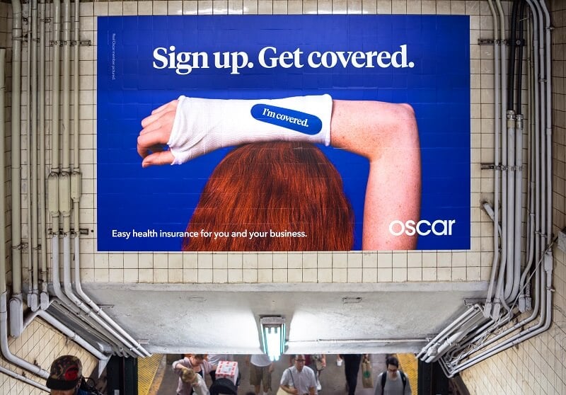 Oscar Insurance subway ad