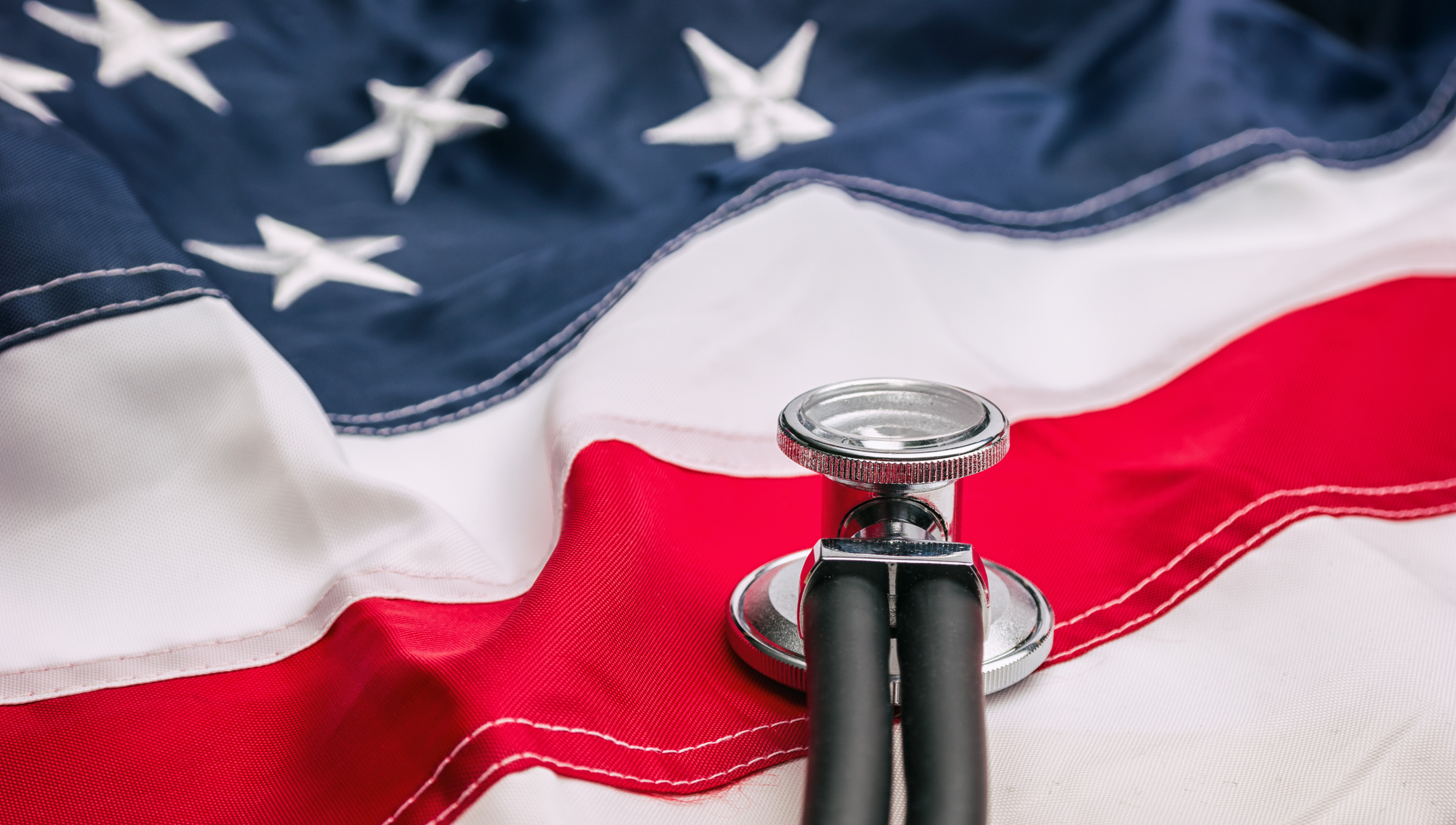 American flag with stethoscope on it
