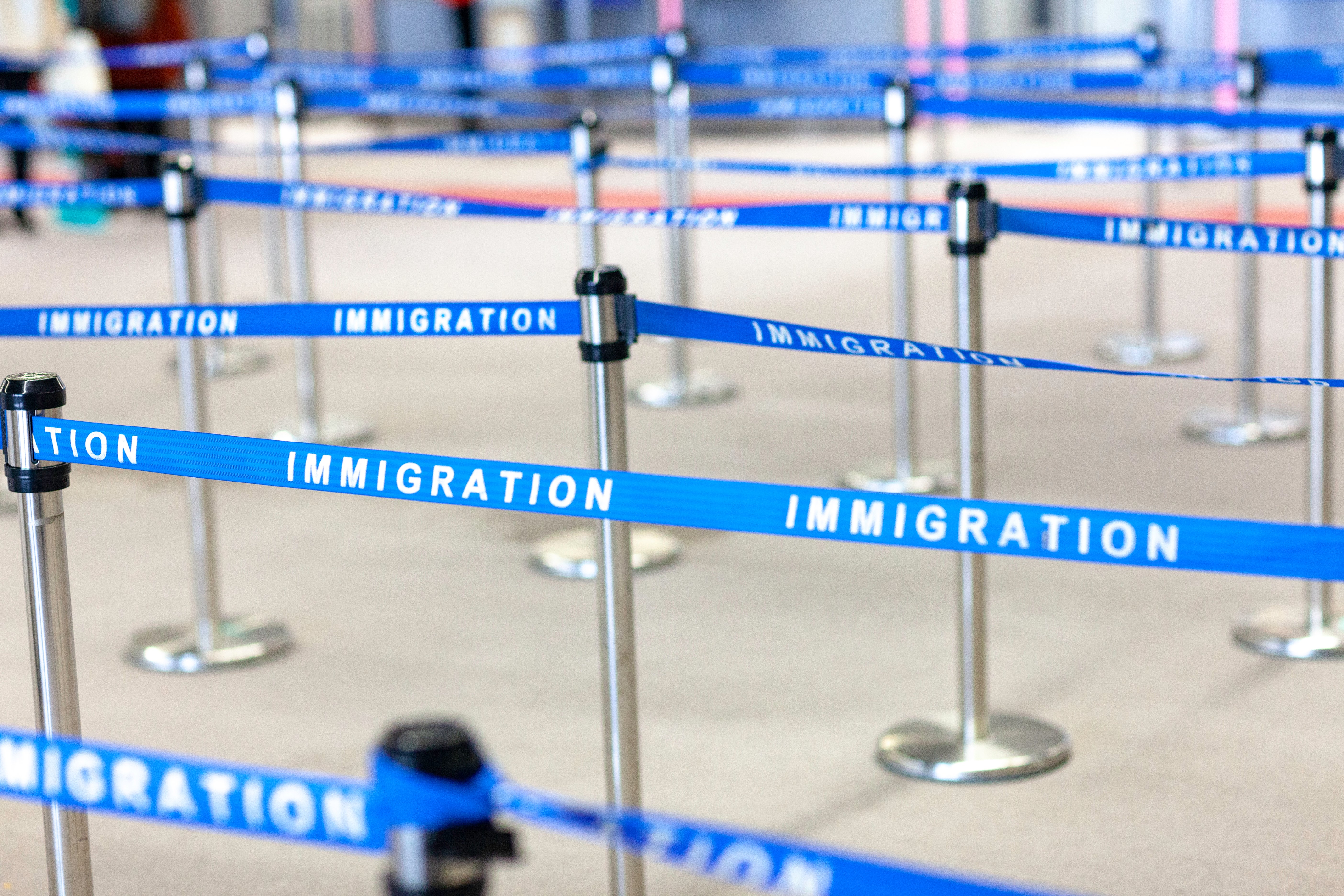 An immigration board line