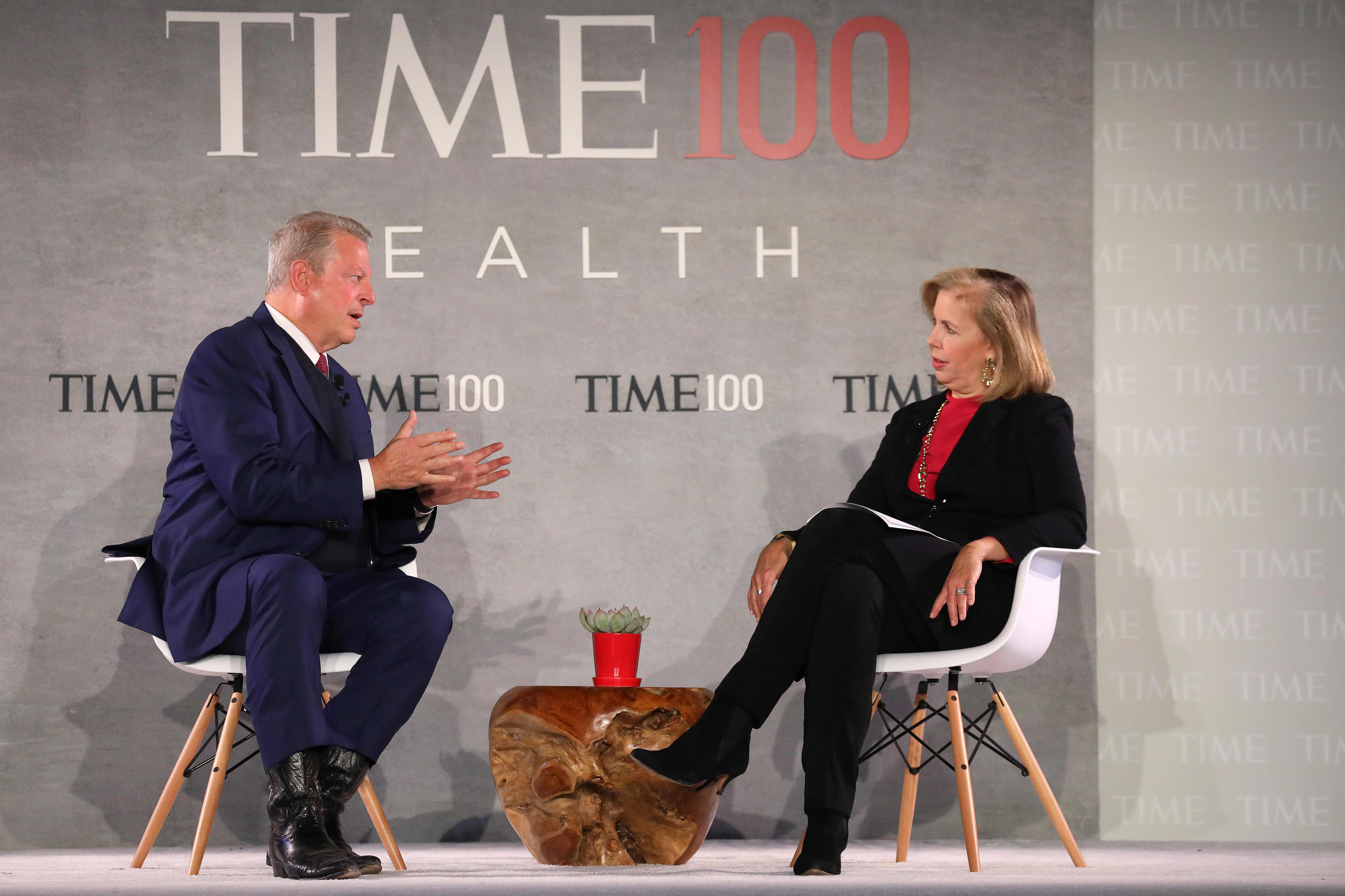 Former VP Al Core speaking on stage during TIME 100 Health Summit