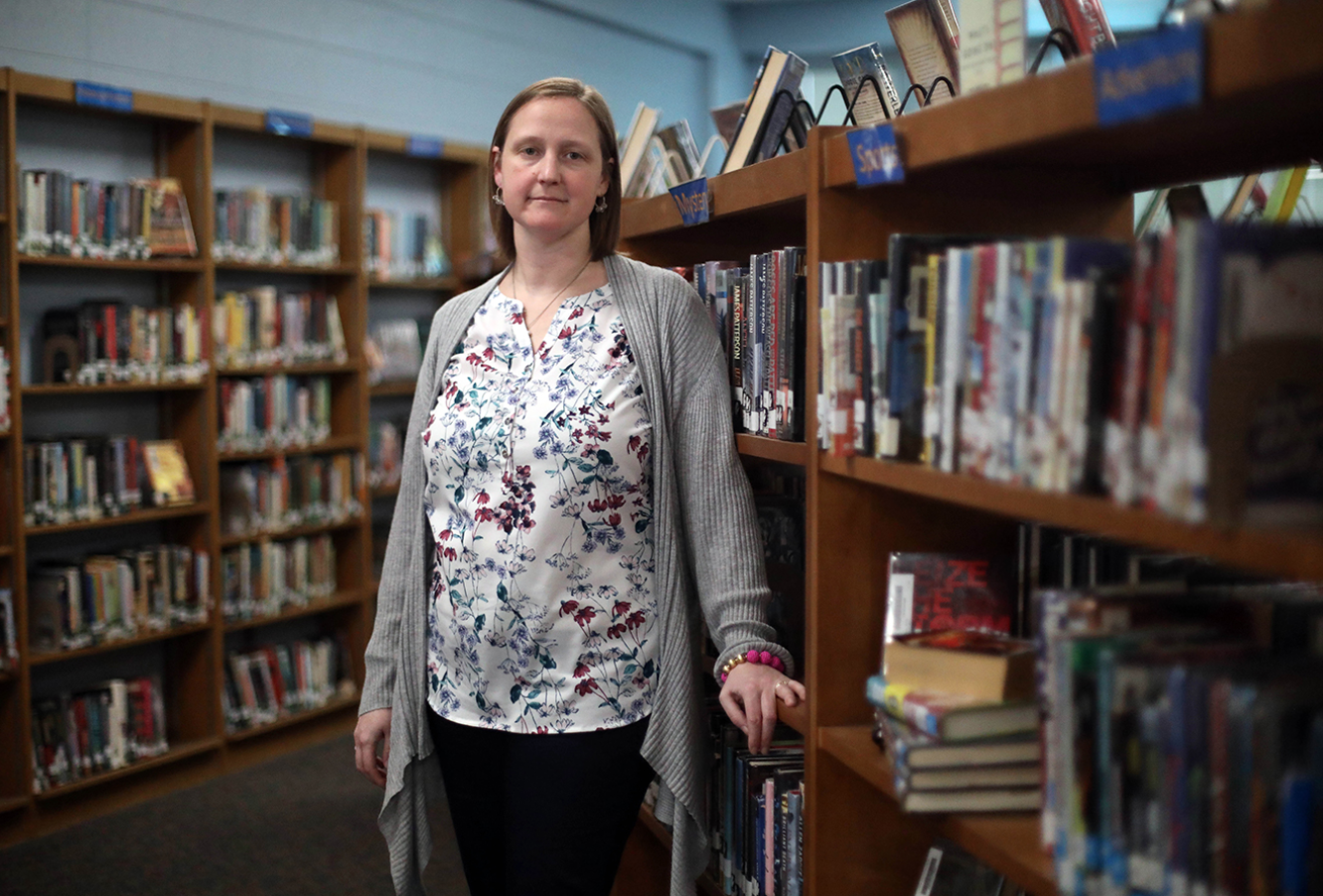 School librarian Amanda Brasfield