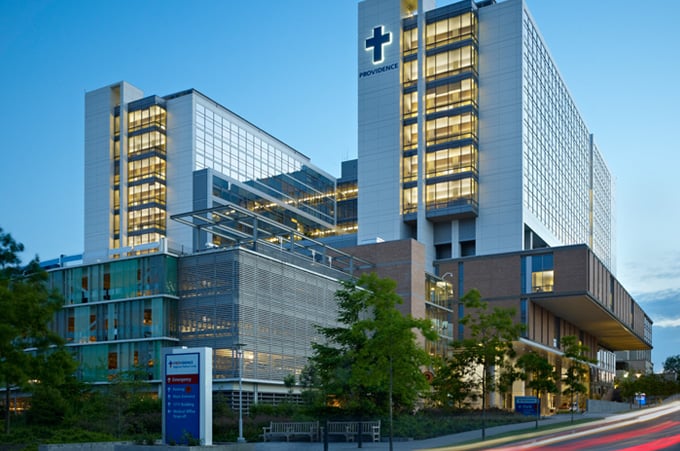 exterior photo of Providence Regional Medical Center Everett showing tower building