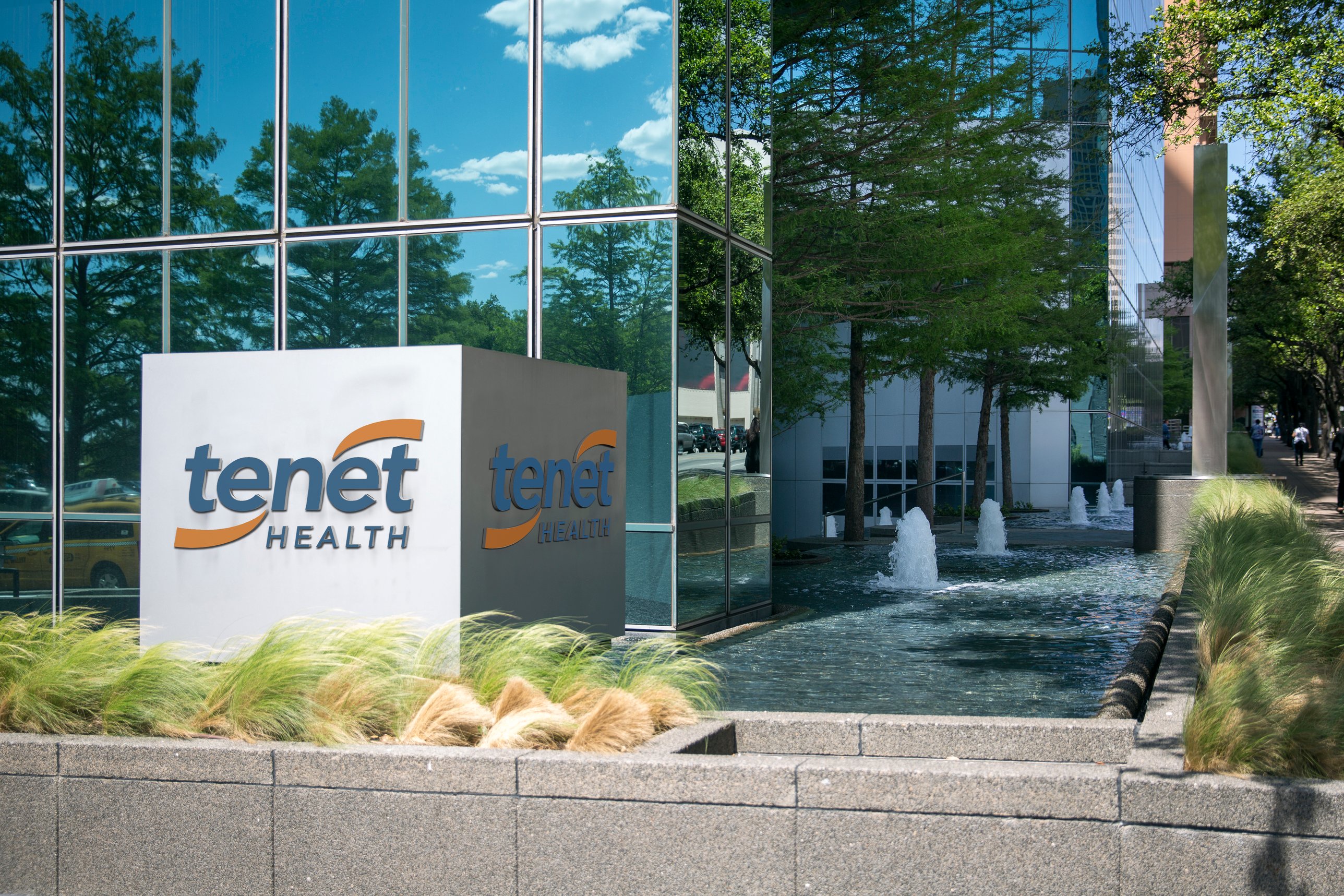 Tenet Healthcares sign outside its headquarters