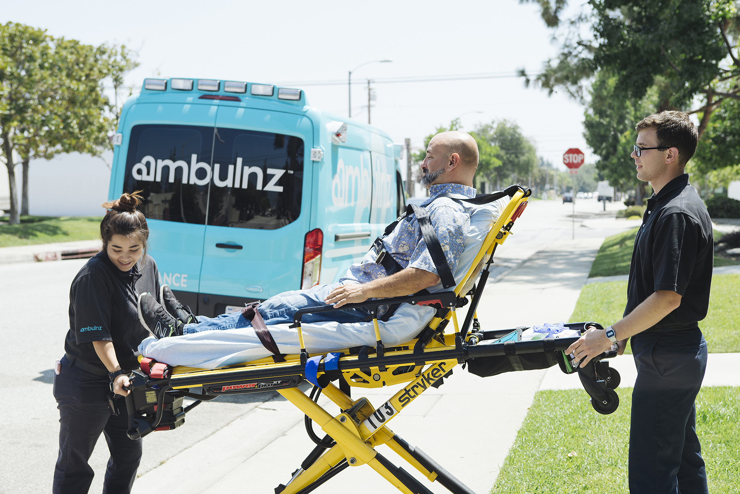 An Ambulnz medical transportation vehicle