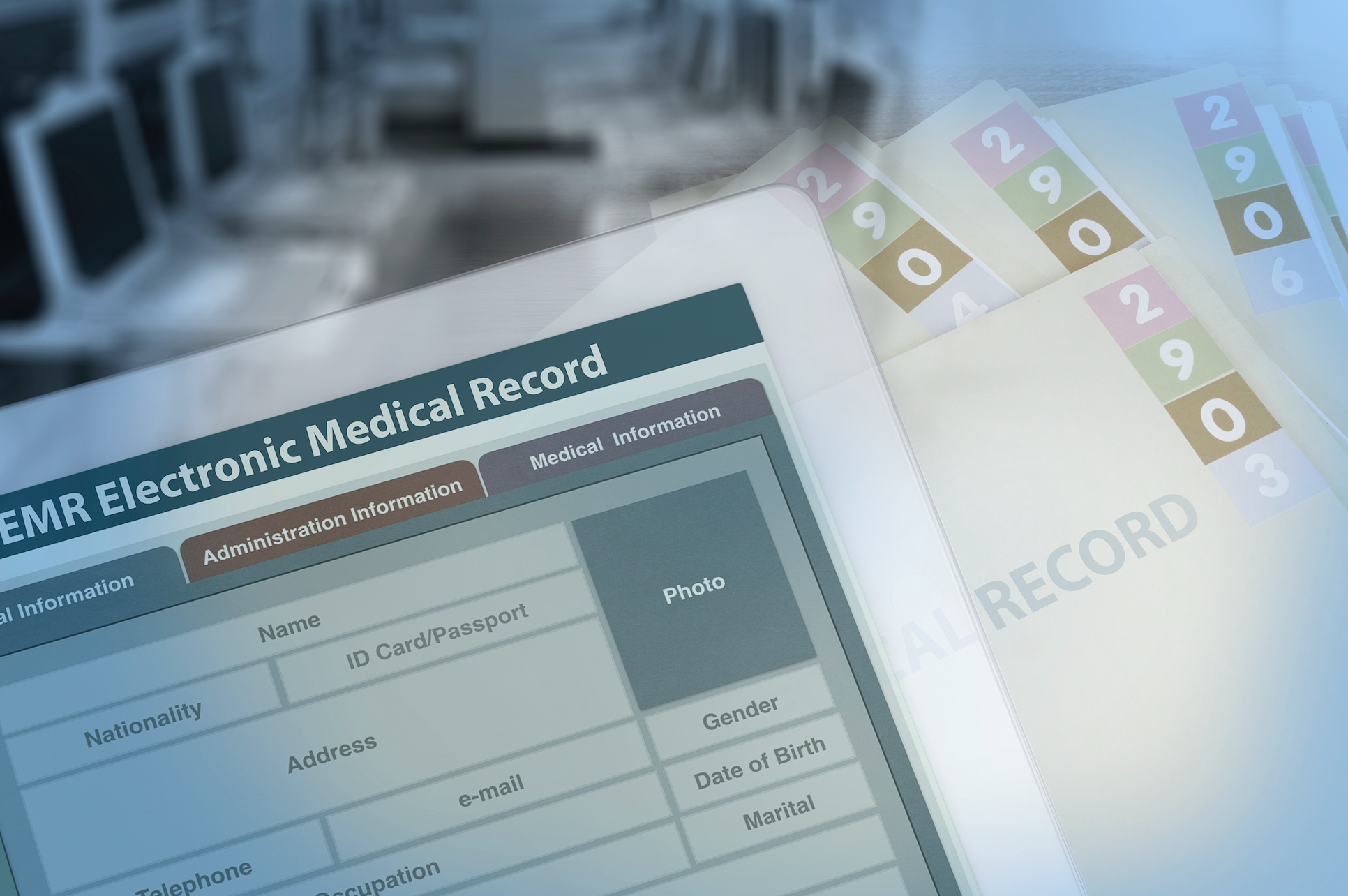 An image of an electronic medical record