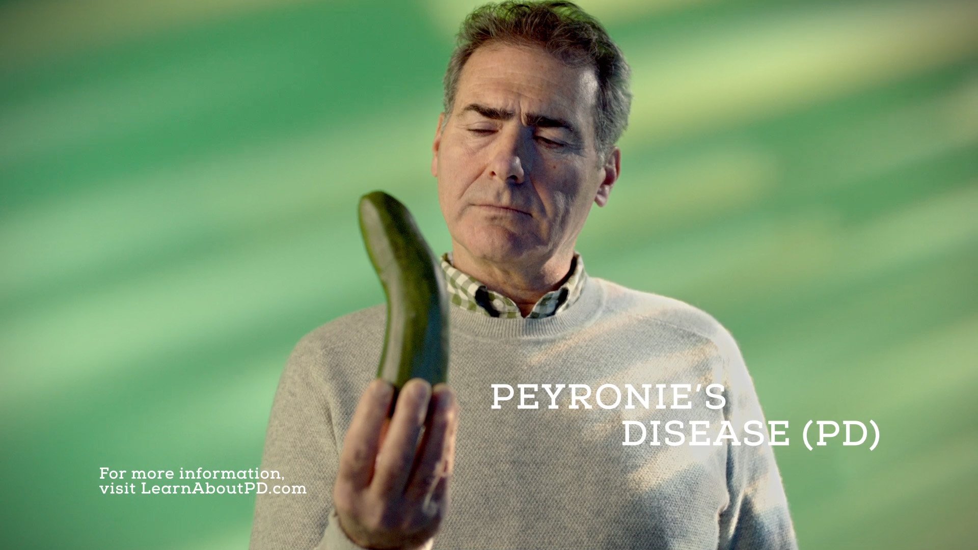 Endo TV ad still for Peyronies disease awareness