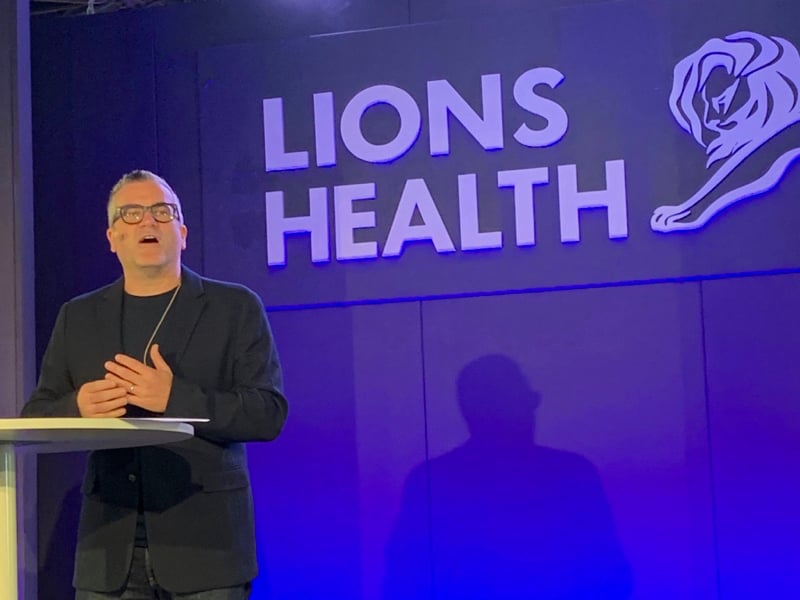 McCann Health chief creative officer Matt Eastwood speaks at Cannes Lions Health 2019