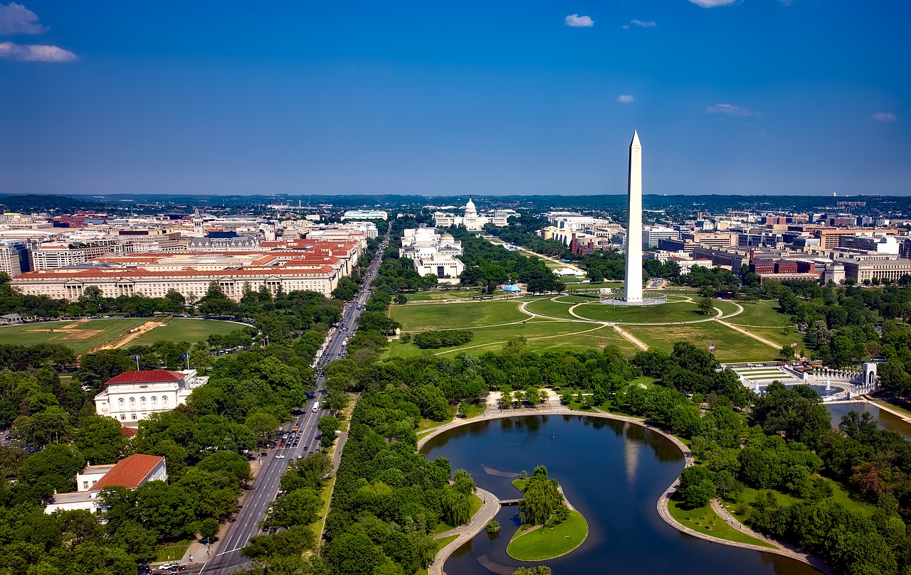 Washington DC skyline featuring Washington monument