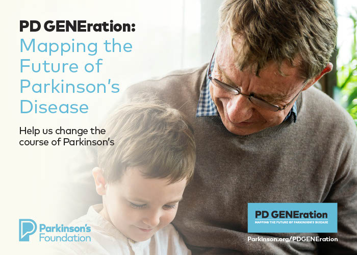 Sanofi and Parkinsons Foundation gene study recruitment card