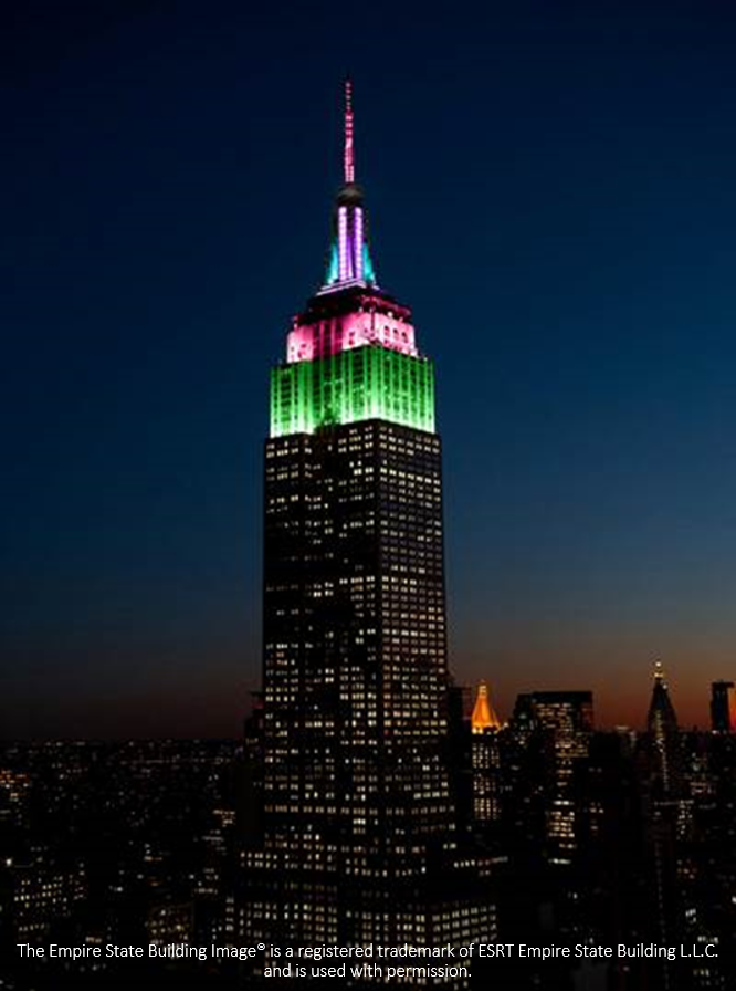 Empire State Building Light Up for Rare campaign by Rocket Pharma