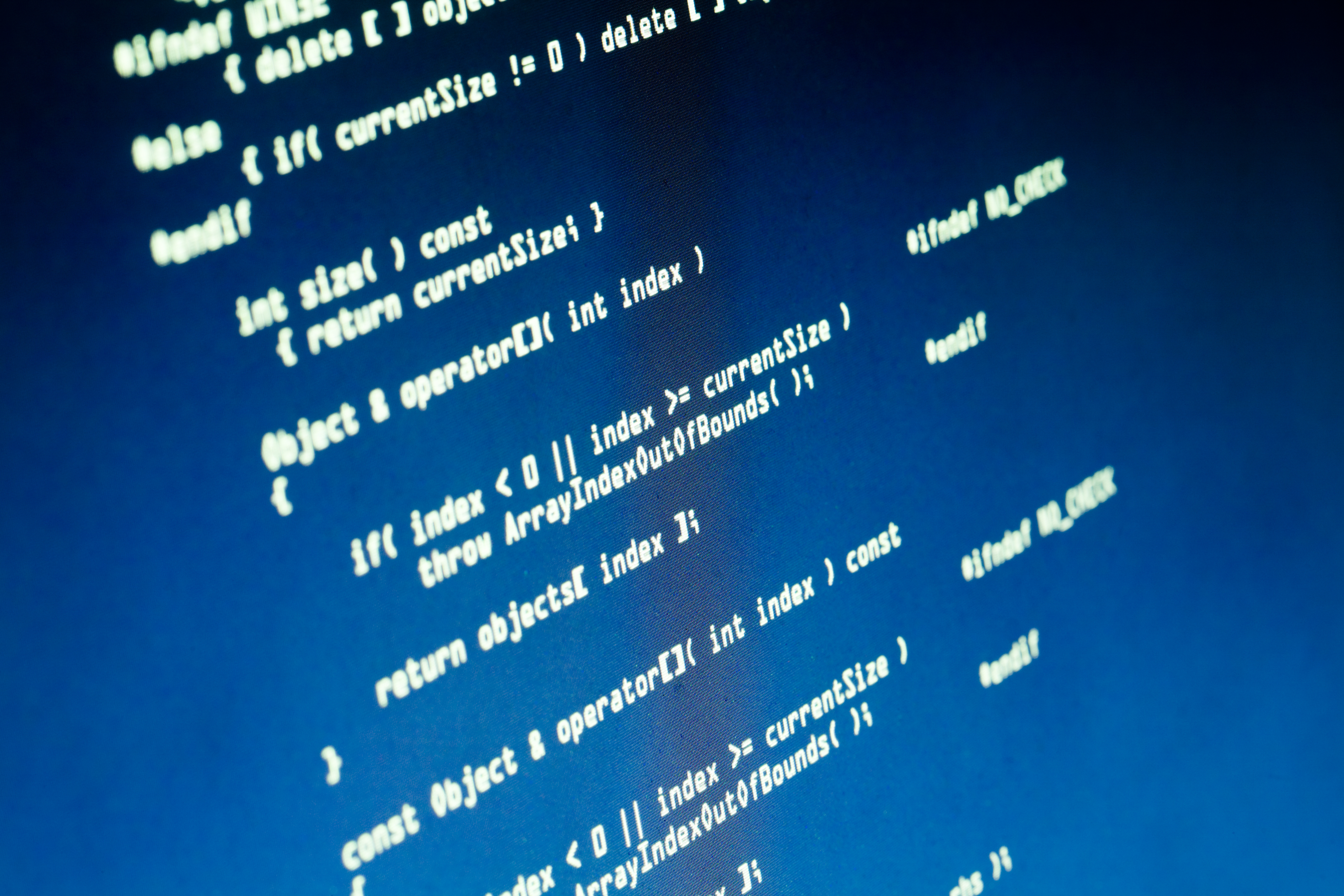 Software code on computer screen