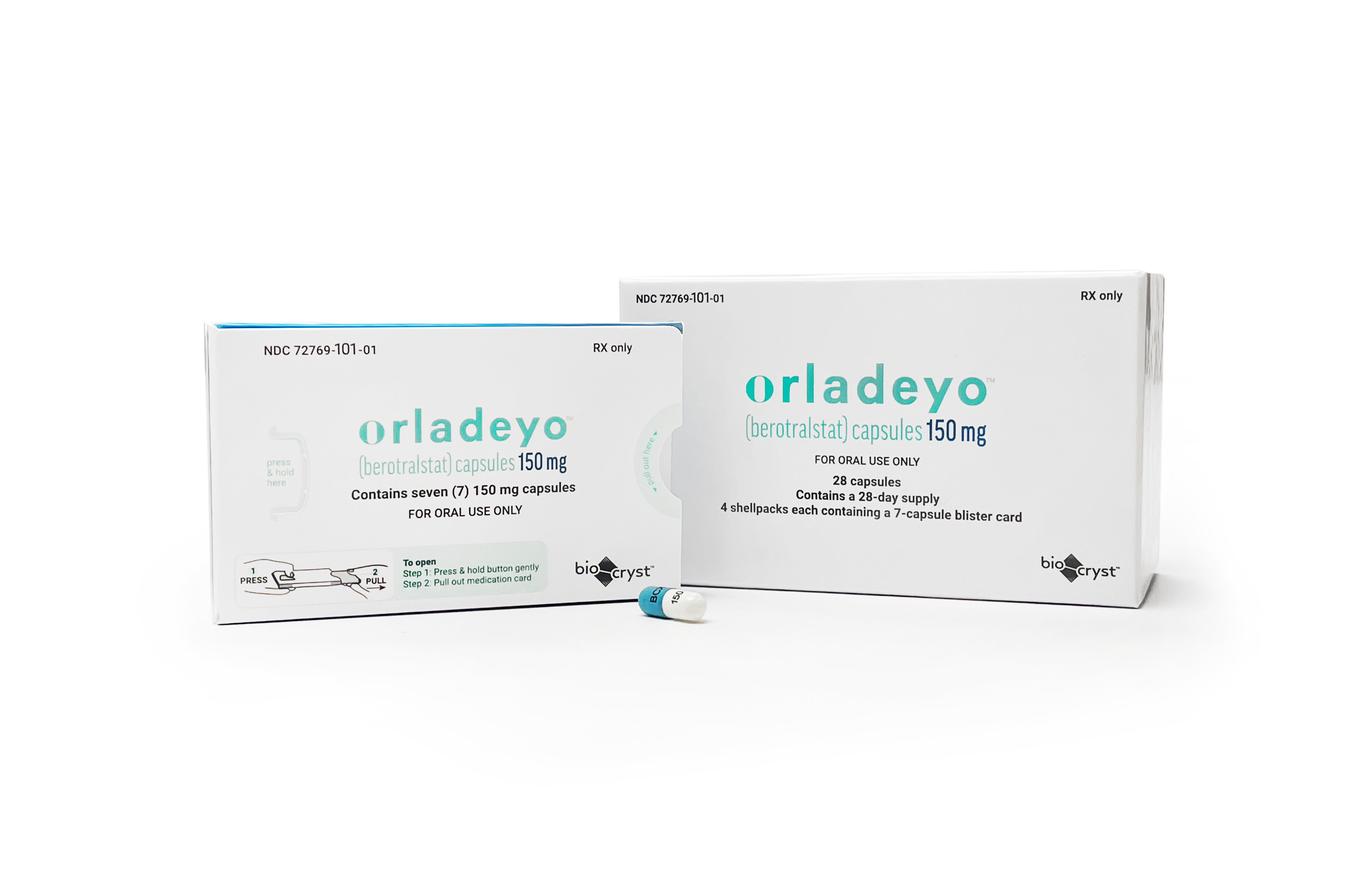 BioCryst Orladeyo packaging to treat HAE