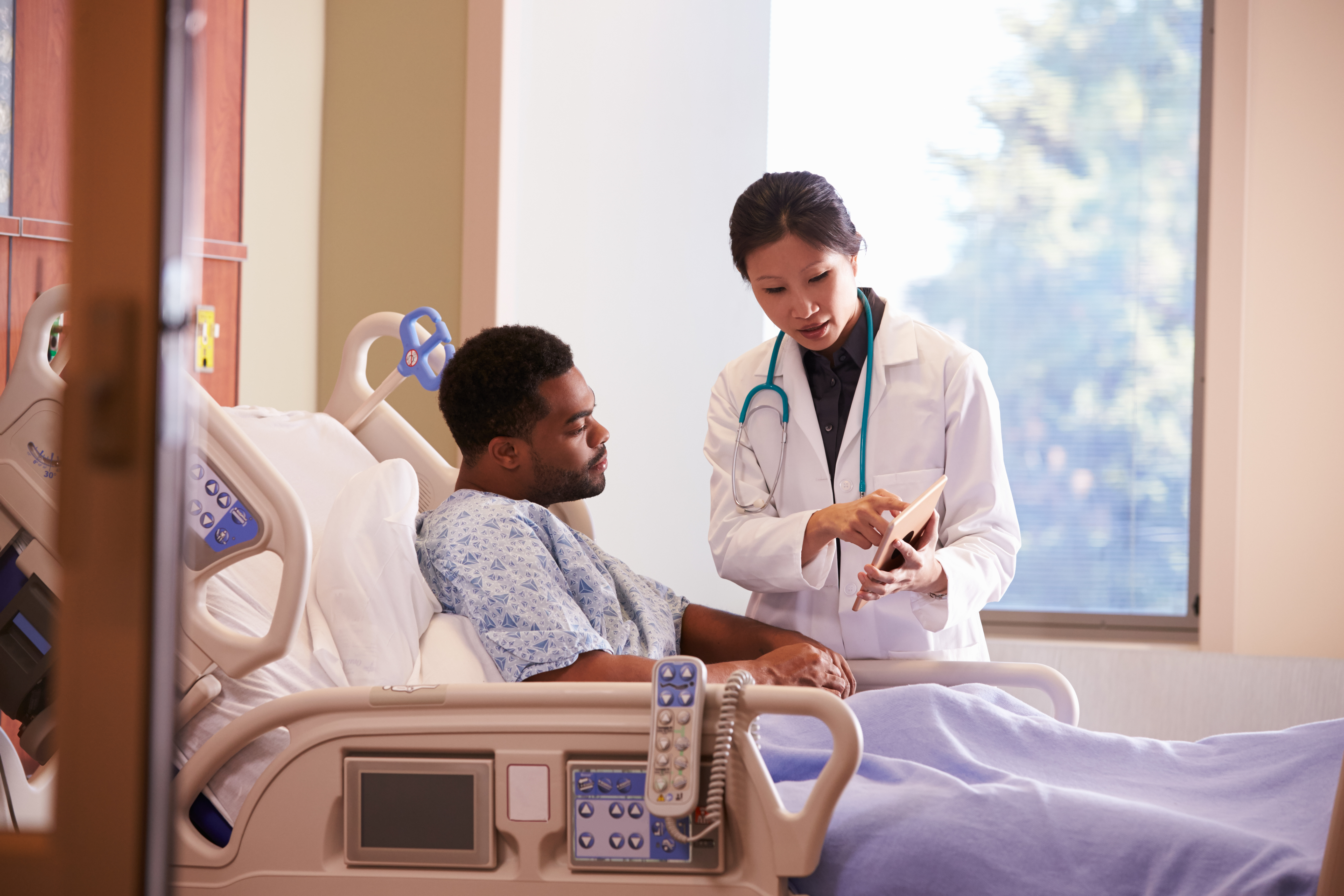 hospital doctor with patient