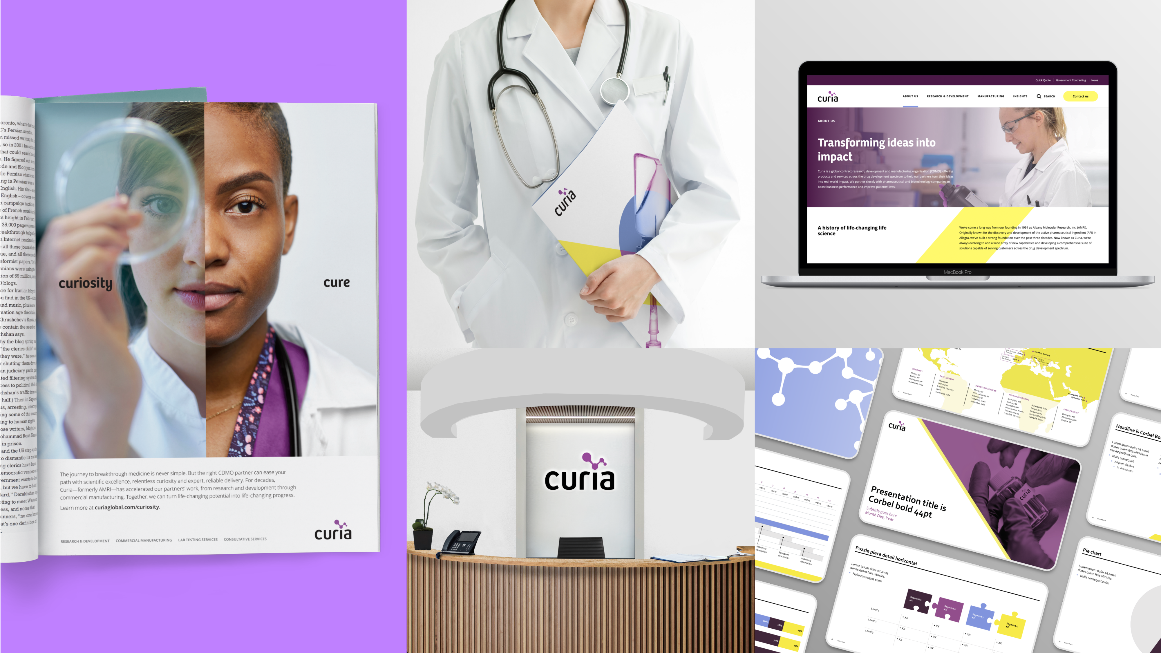Curia new brand logo and collateral materials 