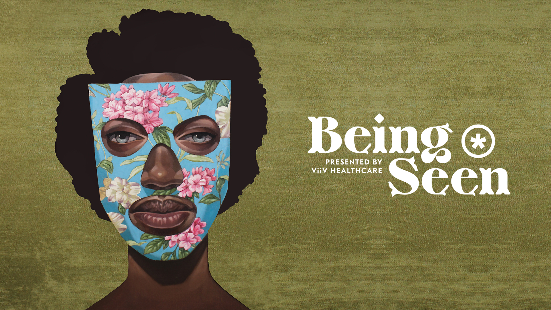 Illustration of a Black woman in a floral face mask