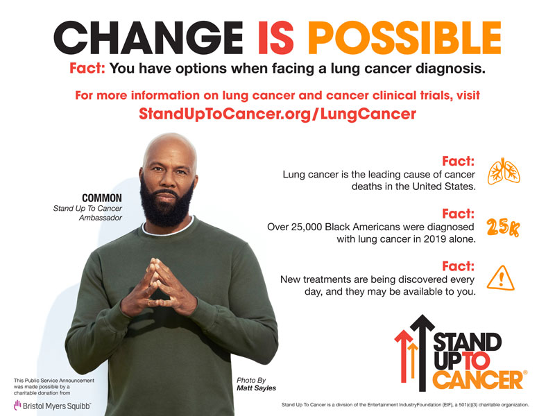Stand Up To Cancer BMS lung cancer PSA with rapper Common