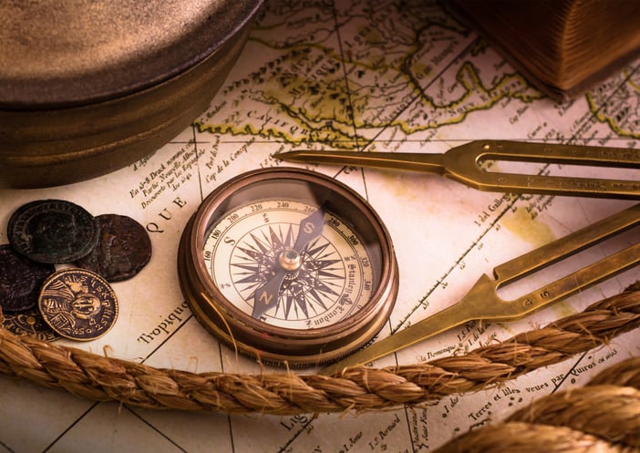 treasure map compass