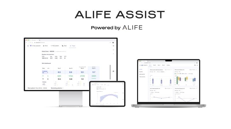 screenshots of Alife's AI platform for fertility clinics