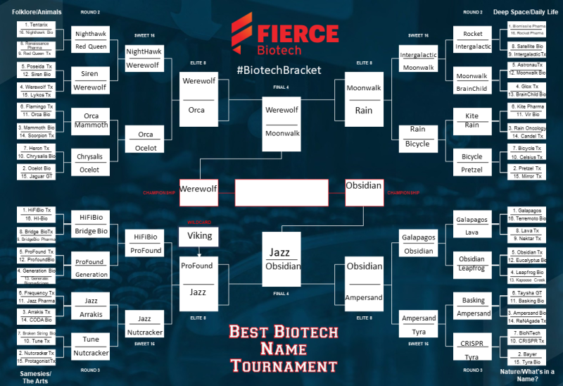 Fierce Biotech Final 4 bracket