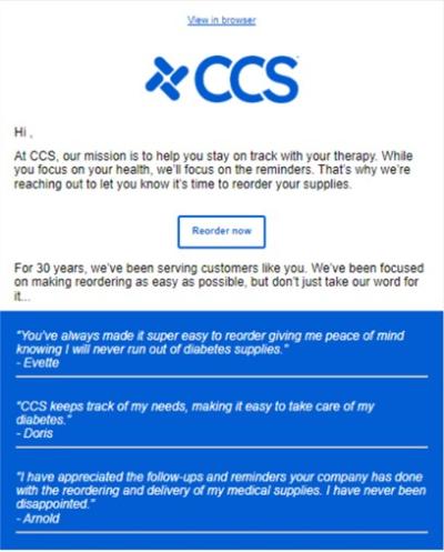 email notification CCS