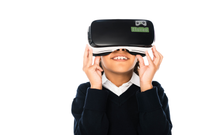 VR headset with Floreo logo