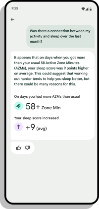 screenshot of Fitbit Labs insights