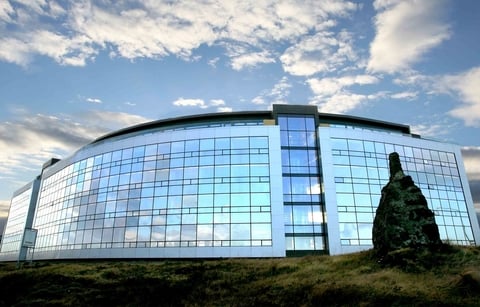 Large glass office building
